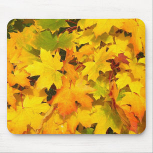Fall Maple Leaves with Autumn Colours Mouse Pad