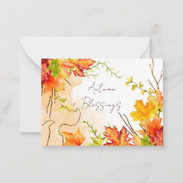 Fall maple leaves with custom text    card (Front)