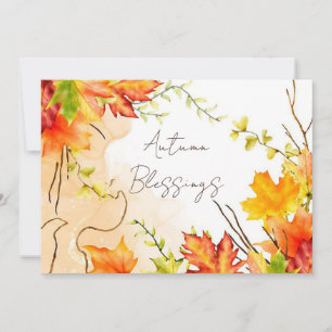 Fall maple leaves with custom text holiday card