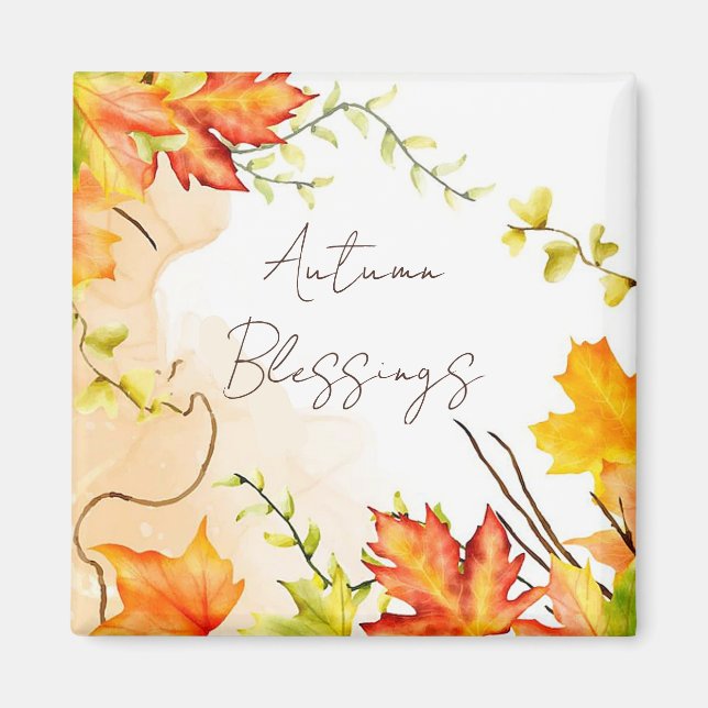 Fall maple leaves with custom text   magnet (Front)