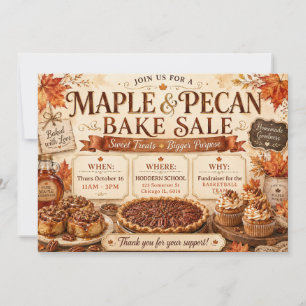 Fall Maple & Pecan Bake Sale Invitation