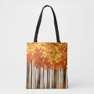Fall maple tree forest modern autumn woods tote bag