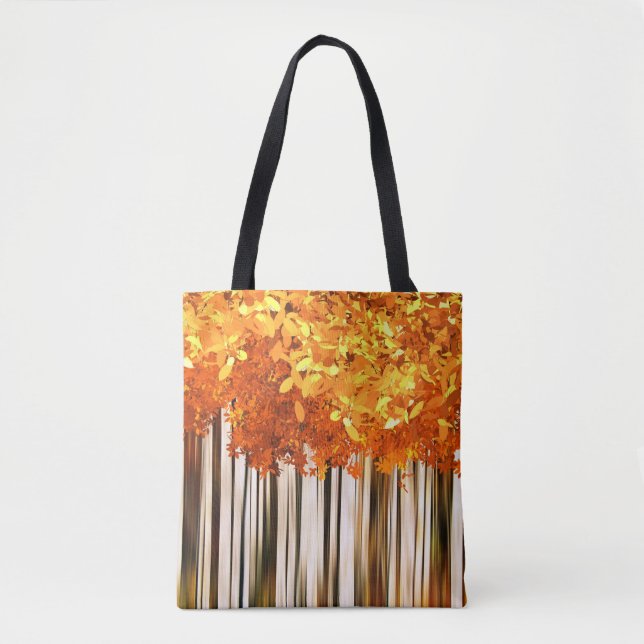 Fall maple tree forest modern autumn woods tote bag (Front)