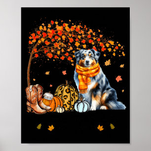 Fall Maple Tree Print Dog Lover Happy Thanksgiving
