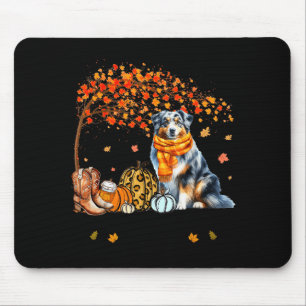 Fall Maple Tree Print Dog Lover Happy Thanksgiving Mouse Pad