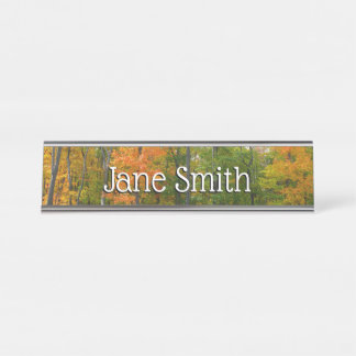 Fall Maple Trees Autumn Nature Photography Desk Name Plate