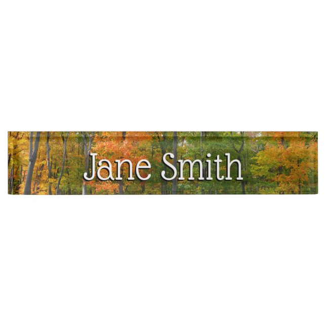 Fall Maple Trees Autumn Nature Photography Nameplate (Front)