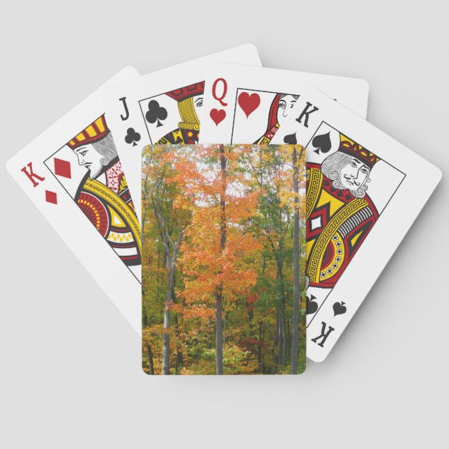 Fall Maple Trees Autumn Nature Photography Playing Cards (Back)