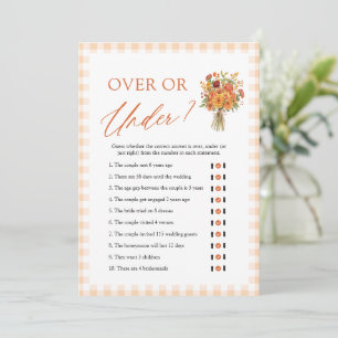 Fall Market Over or Under Bridal Shower Game Invitation
