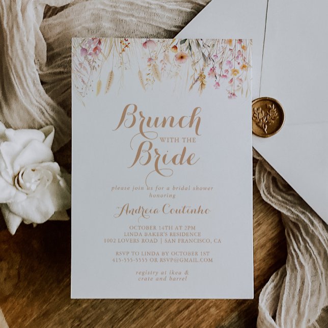 Fall Meadow Floral Brunch with the Bride Shower Invitation (Creator Uploaded)