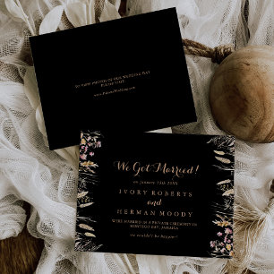 Fall Meadow Wild Floral Elopement Announcement