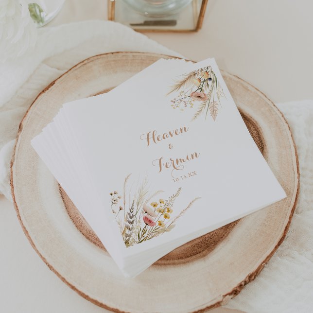 Fall Meadow Wild Floral Wedding  Napkin (Creator Uploaded)