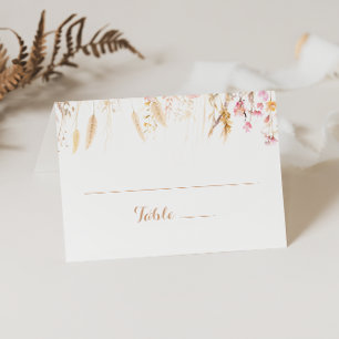 Fall Meadow Wild Floral Wedding Place Card