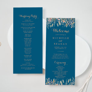 Fall Meadow Wild Floral Wedding Program Programme