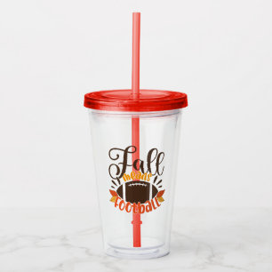 Fall Means Football Acrylic Tumbler