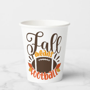 Fall Means Football Paper Cups
