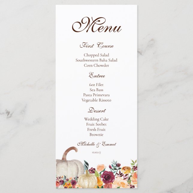 Fall Menu, Thanksgiving Menu, Friendsgiving Menu (Front)