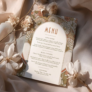 Fall Menu Wedding Vintage Art Nouveau by Mucha Invitation