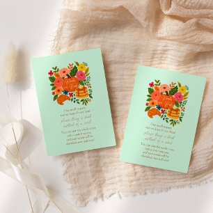 Fall Mint Pumpkin Baby Shower Book Request Enclosure Card