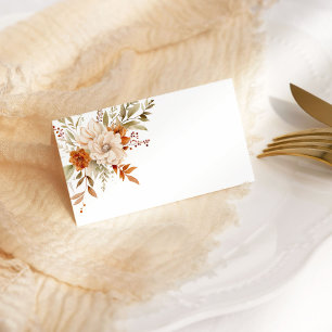 Fall Modern Burnt orange Wedding Place Card