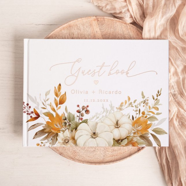 Fall Modern Calligraphy Wedding Guest Book (Creator Uploaded)