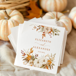 Fall Modern Rustic terracotta Wedding Napkin