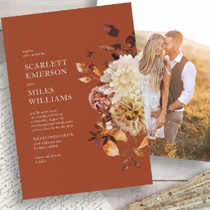 Fall Modern Terracotta Wedding Invitation
