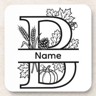 Fall Monogram "B" Coaster