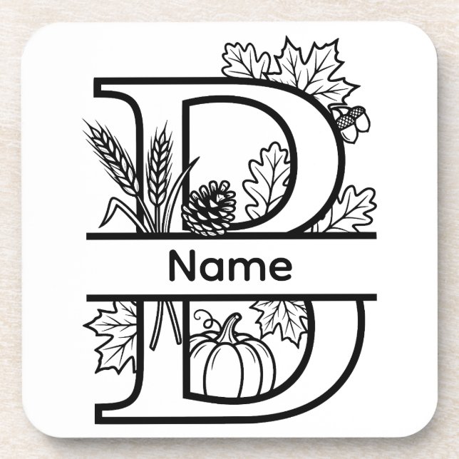 Fall Monogram "B"  Coaster (Front)
