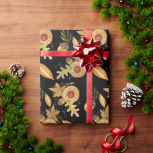 Fall Mood Acorn Oak Watercolor Art Wrapping Paper