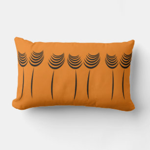 Fall Mood Ink Art Flowers Lumbar Cushion