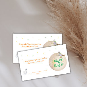 Fall Moon Witch Spooky Diaper Raffle Baby Shower  Enclosure Card