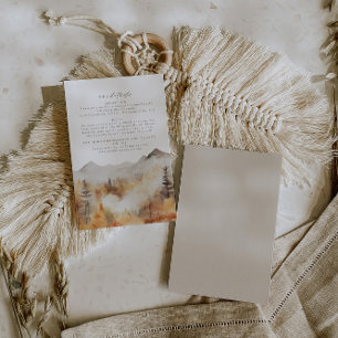 Fall Mountain Wedding Details Enclosure Card