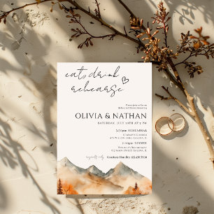 Fall Mountain Wedding Rehearsal Dinner Invitation