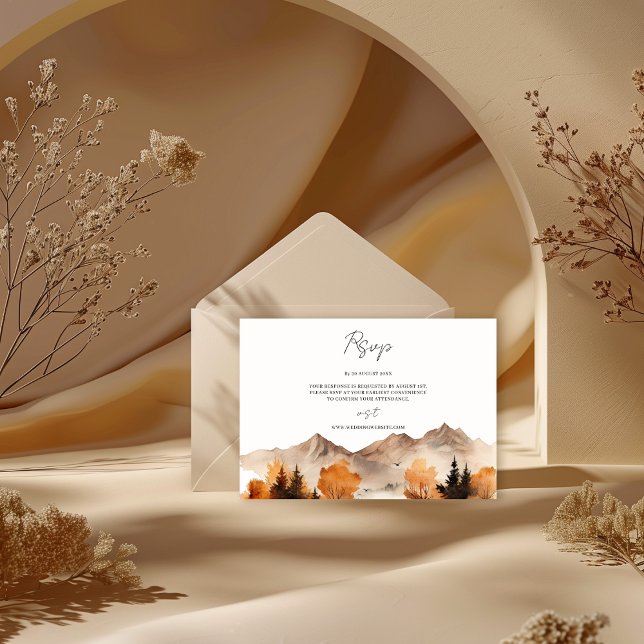 Fall Mountain Wedding Rsvp Card (Creator Uploaded)