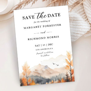 Fall Mountain Wedding Save The Date Invitation