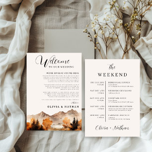 Fall Mountain Wedding Weekend Itinerary Card