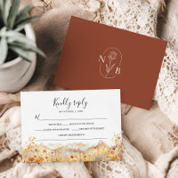 Fall Mountain Wildflower Terracotta Rustic Wedding