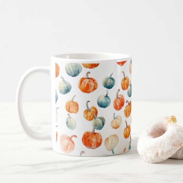 Fall mug: Pumpkins Coffee Mug (With Donut)
