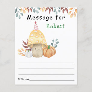 Fall mushroom birthday time capsule message