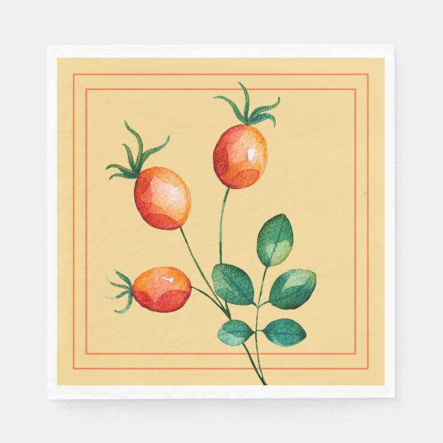 Fall Napkins with Orange Berries (Front)