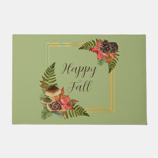 Fall nature frame with customisable text  doormat (Front)