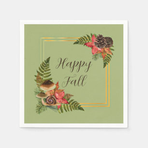 Fall nature frame with customisable text napkin