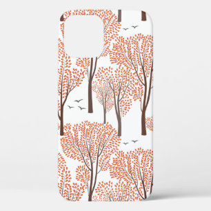 Fall nature wildlife seamless pattern Autumn trees iPhone 12 Case