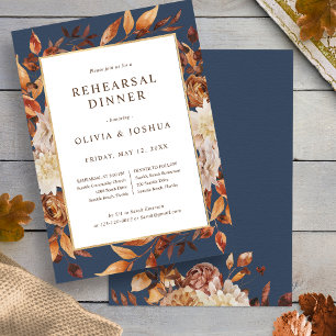 Fall Navy Rehearsal Dinner Invitation