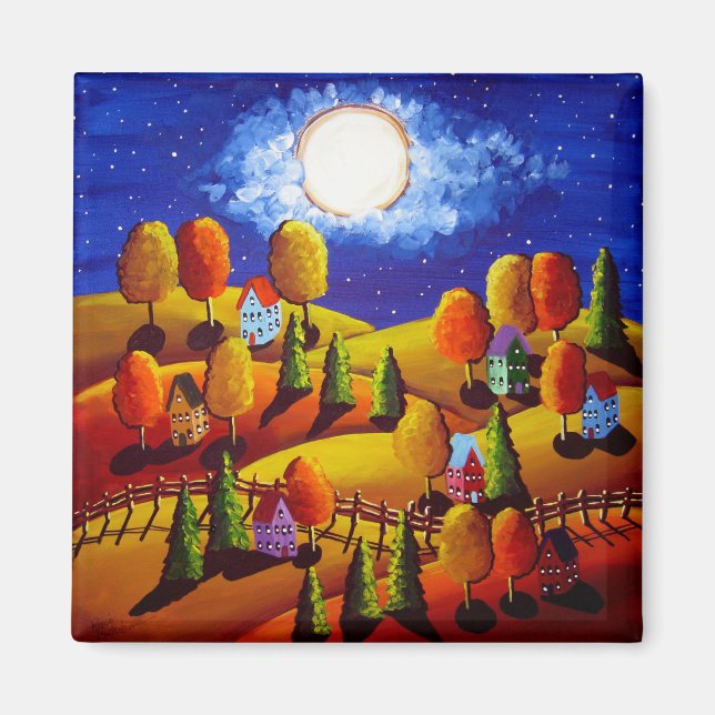 Fall Night Under Moon Magnet (Front)