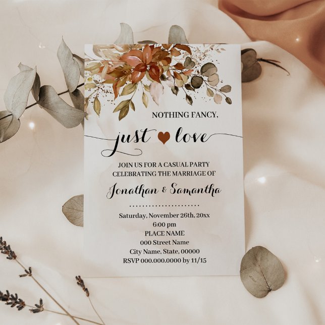 Fall Nothing Fancy Just Love Elopement Invitation (Creator Uploaded)