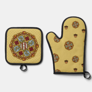 Fall Nouveau Oven Mitt & Pot Holder Set