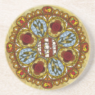 Fall Nouveau Sandstone Coaster