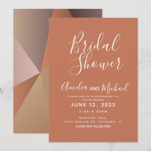 Fall Nuetral Geometrical Shapes Bridal Shower Invitation